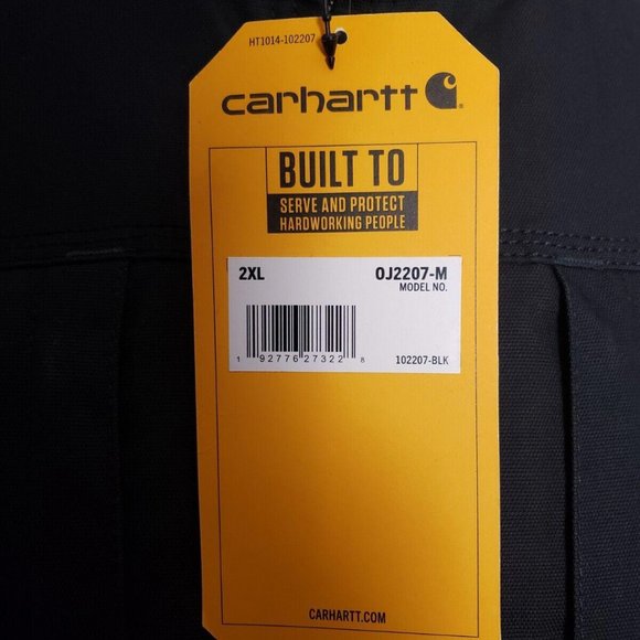Carhartt Coat Jacket 102207 Mens 2XL Reg Full Swing Insulated Duck Cryder Black - Picture 6 of 8